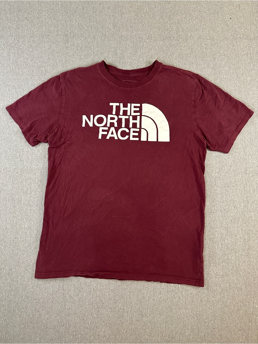 The North Face Men'sβ Maroon Crew Neck Logo Tee - Medium